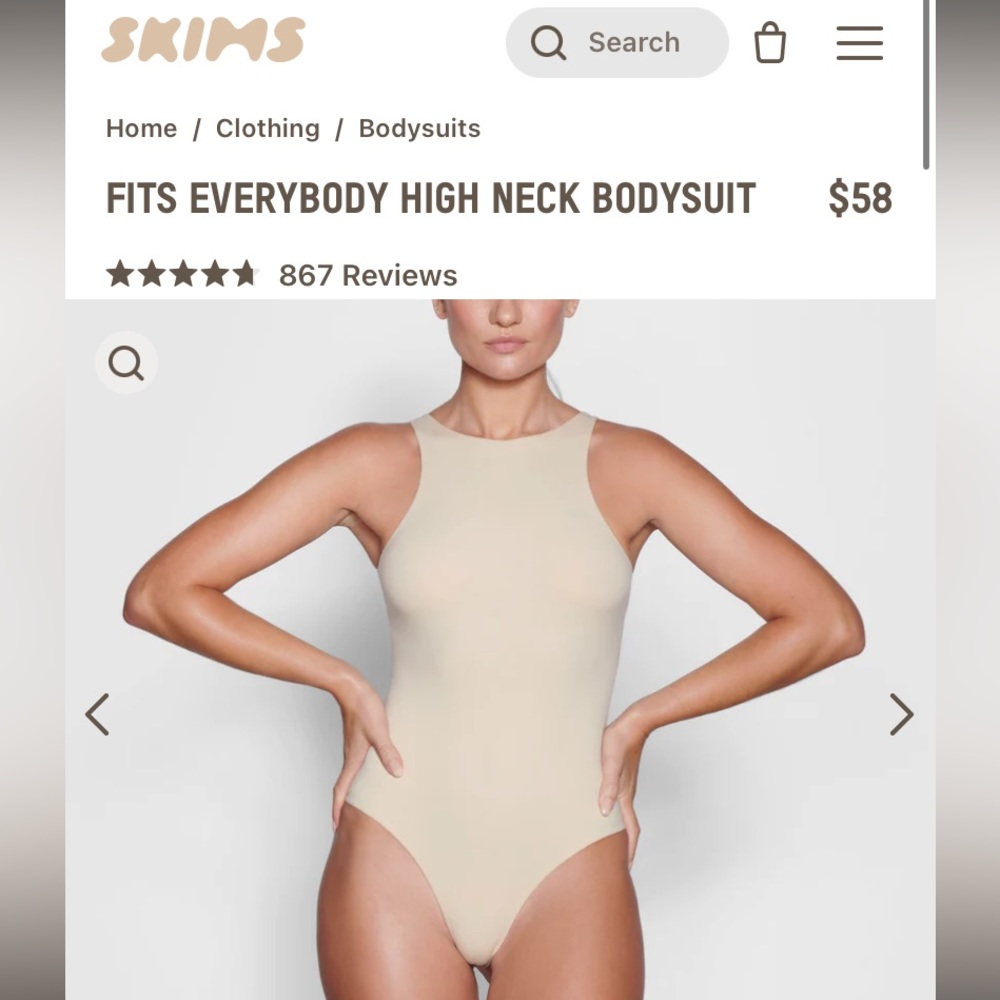Skims fits everybody high neck thong bodysuit